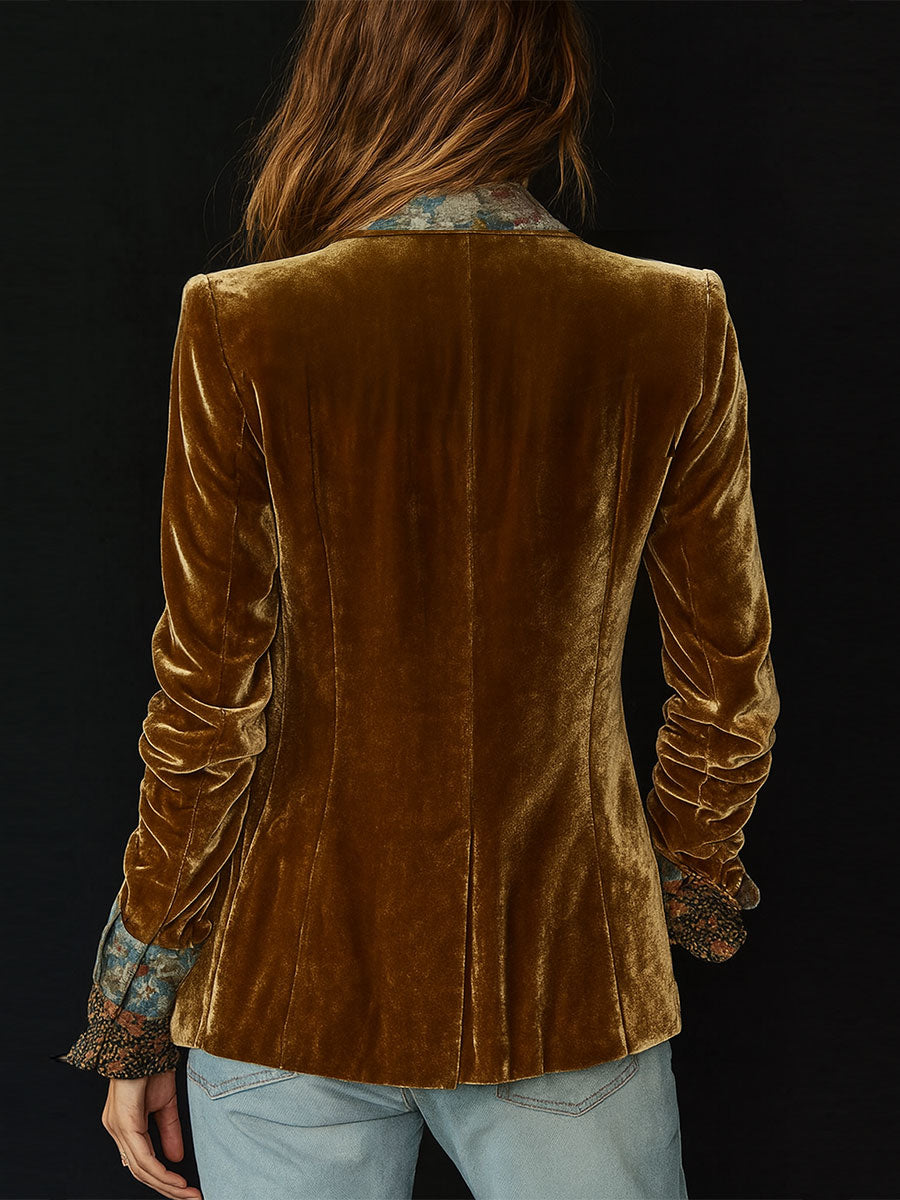 Inés | Blazer patchwork con estampado floral vintage