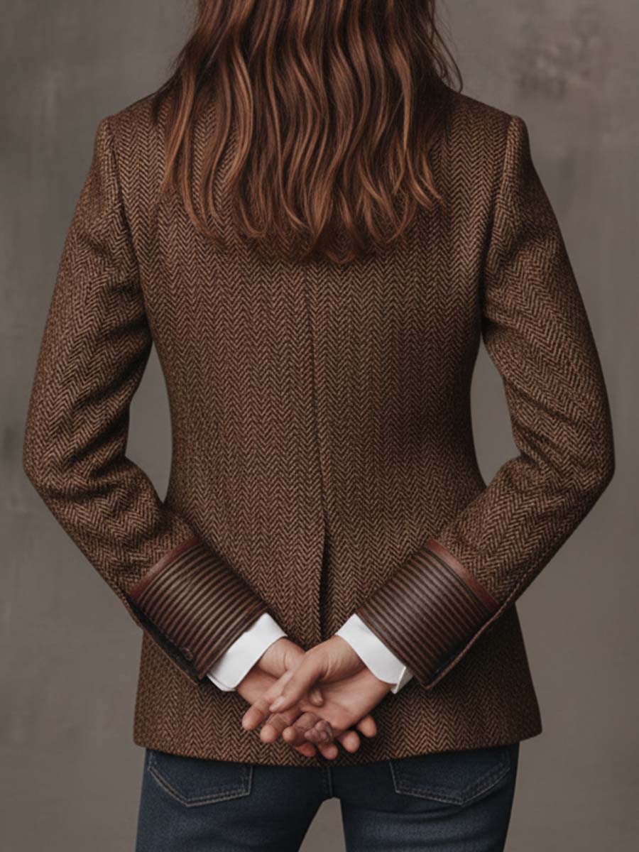 Paula | Blazer de espiga con detalles estampados