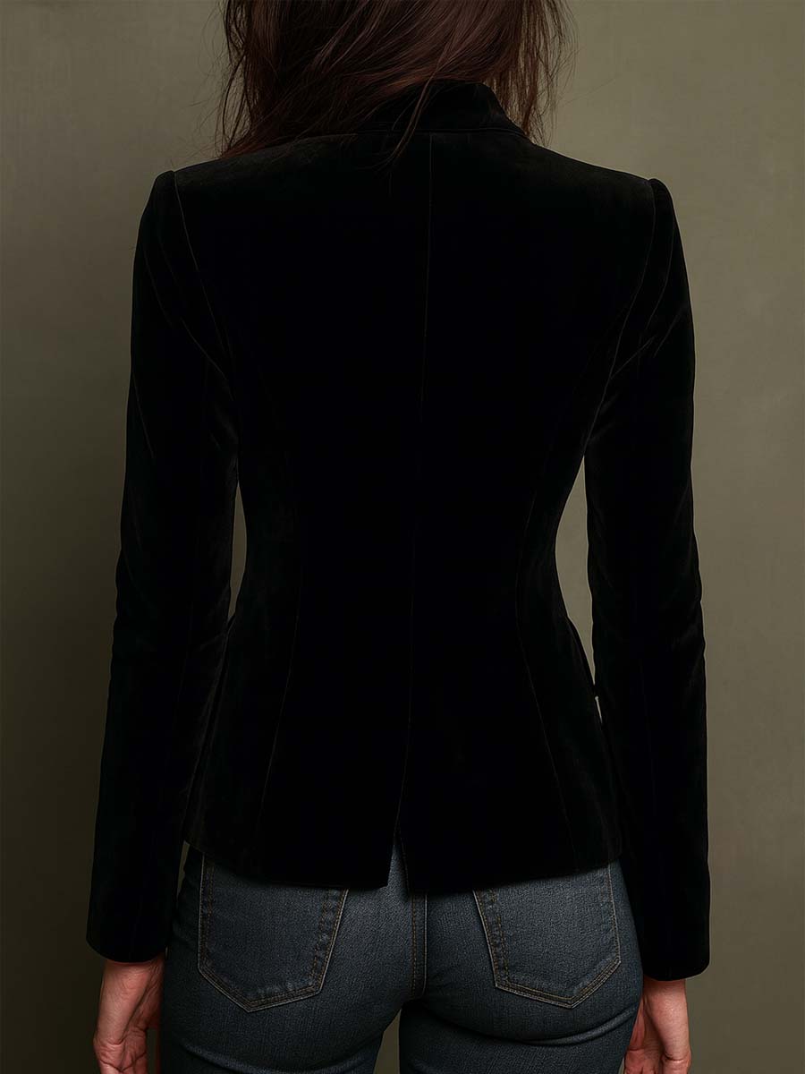 Rocío | Blazer negro con bordado floral multicolor