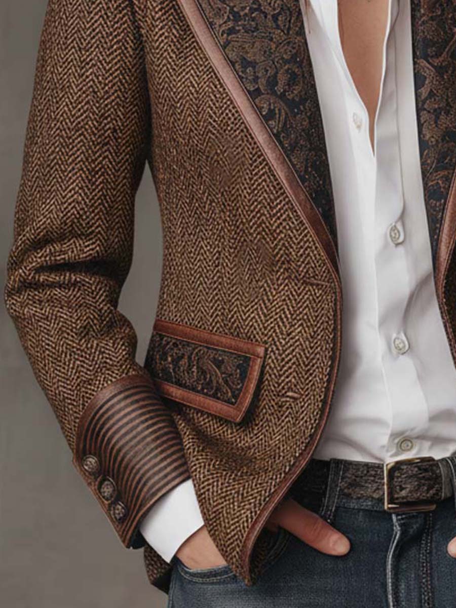 Paula | Blazer de espiga con detalles estampados